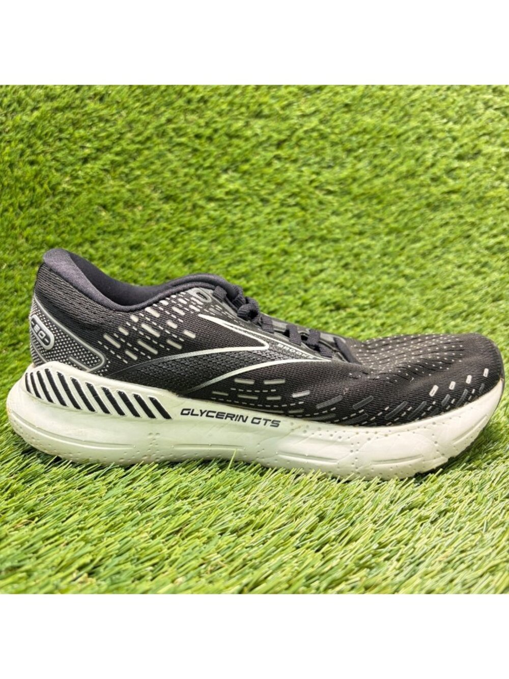 Brooks Glycerin GTS 20 Womens Size 8 Black White Athletic Running Shoes Sneakers